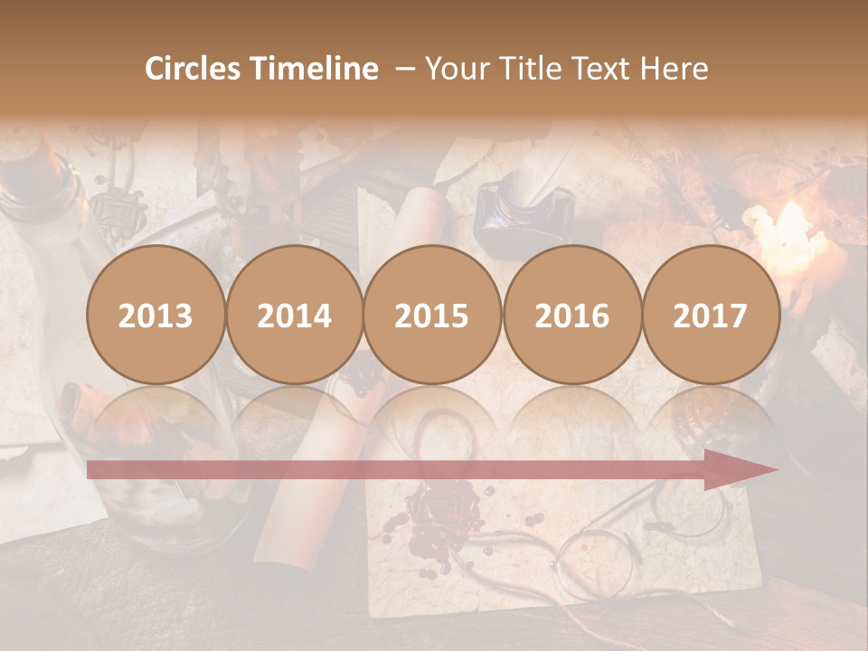 Scroll Inkwell Rubber Stamp PowerPoint Template