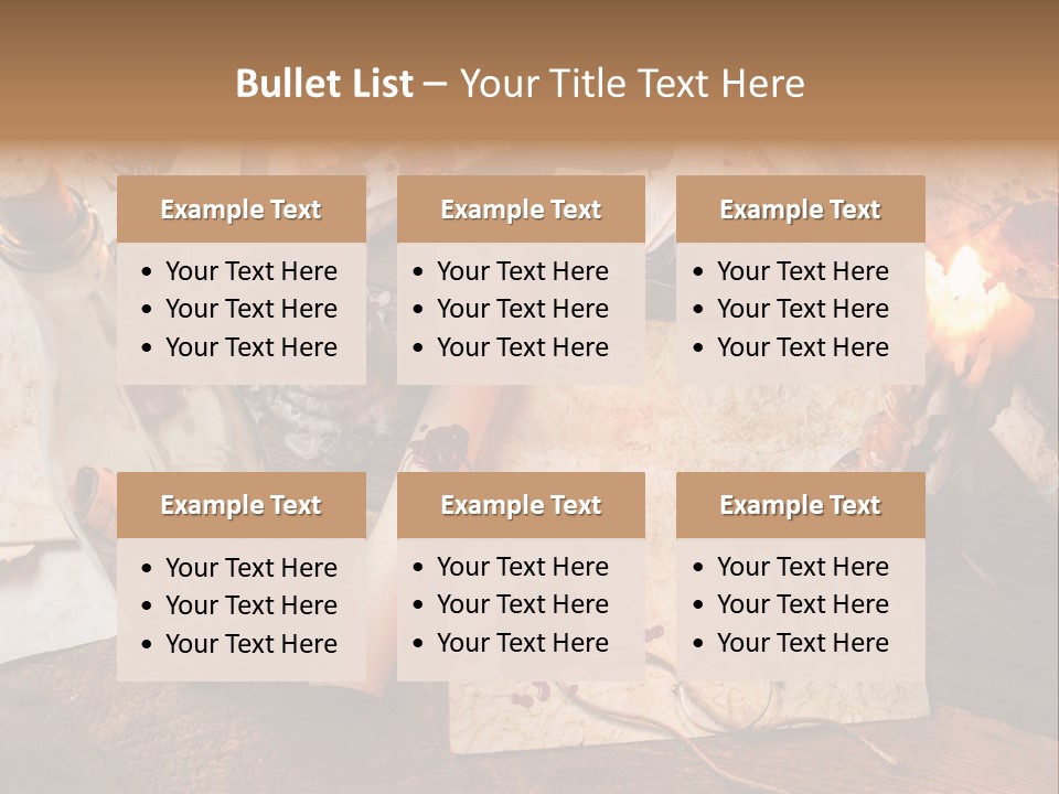 Scroll Inkwell Rubber Stamp PowerPoint Template