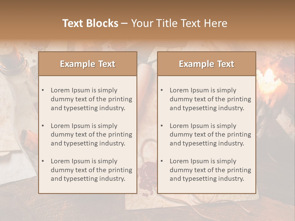 Scroll Inkwell Rubber Stamp PowerPoint Template