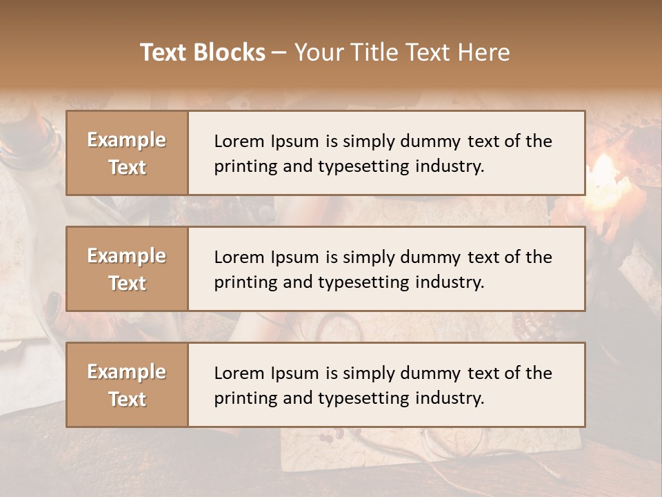 Scroll Inkwell Rubber Stamp PowerPoint Template