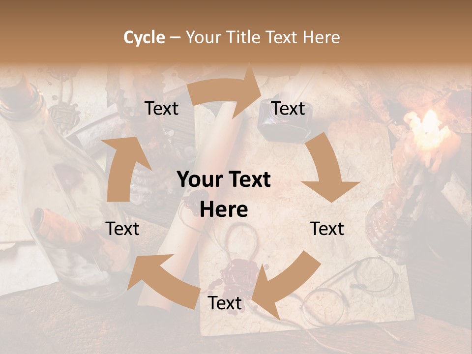 Scroll Inkwell Rubber Stamp PowerPoint Template