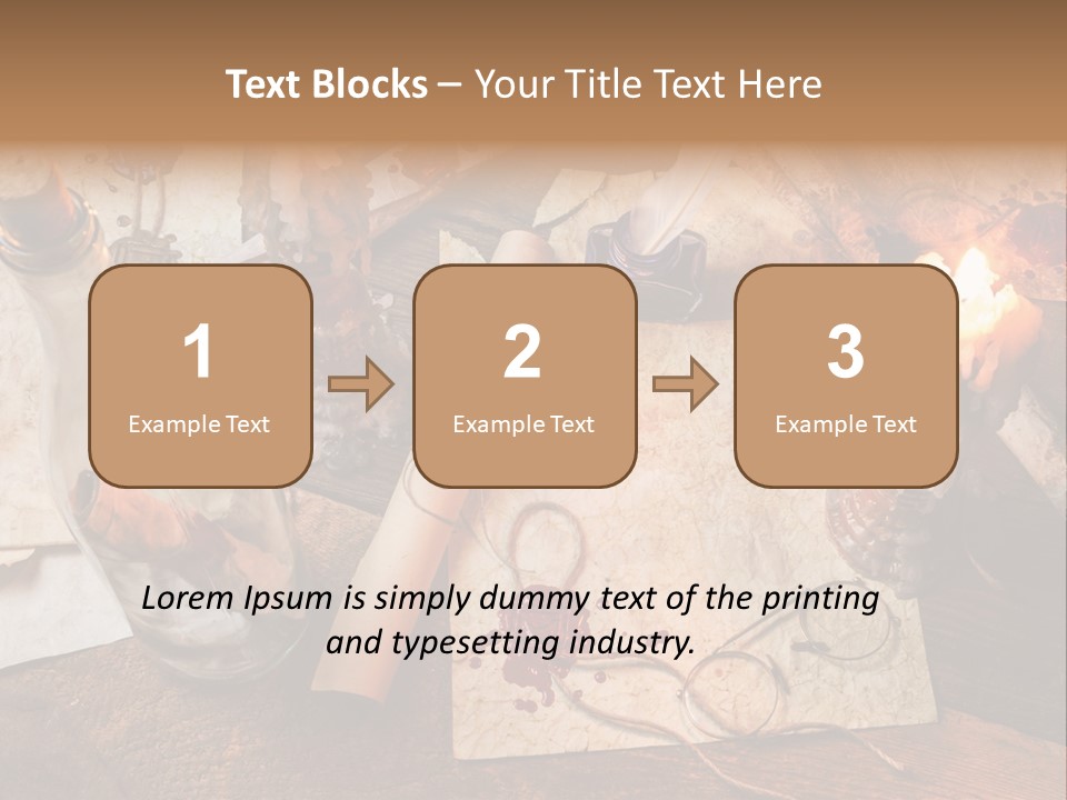 Scroll Inkwell Rubber Stamp PowerPoint Template