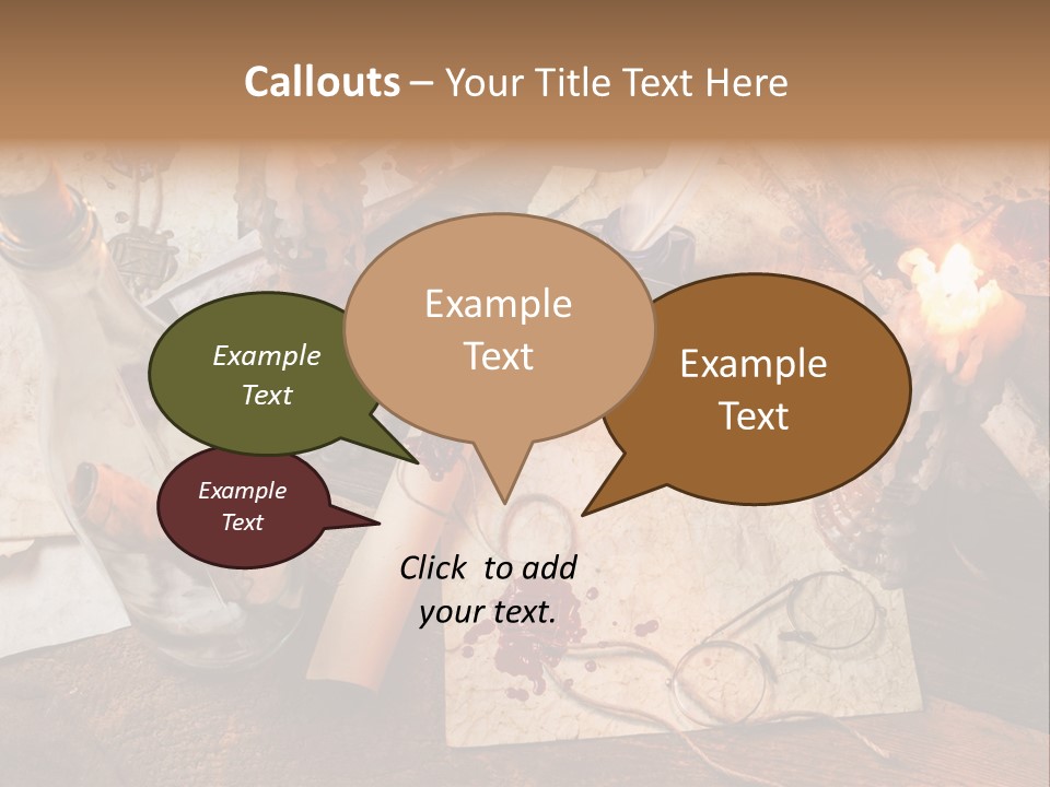 Scroll Inkwell Rubber Stamp PowerPoint Template