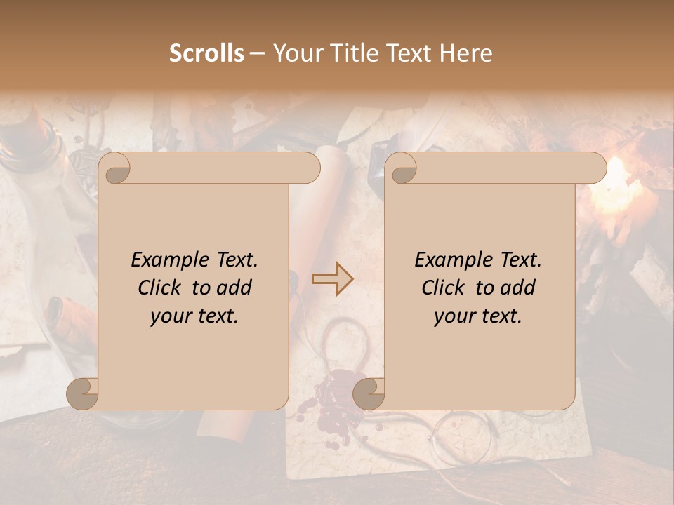 Scroll Inkwell Rubber Stamp PowerPoint Template