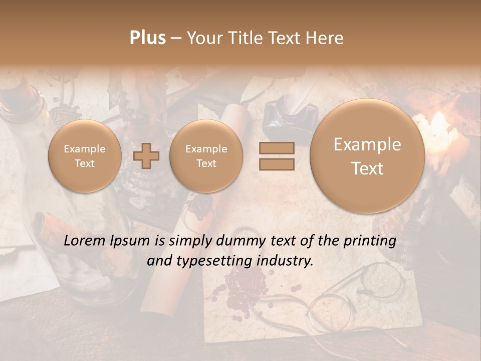 Scroll Inkwell Rubber Stamp PowerPoint Template