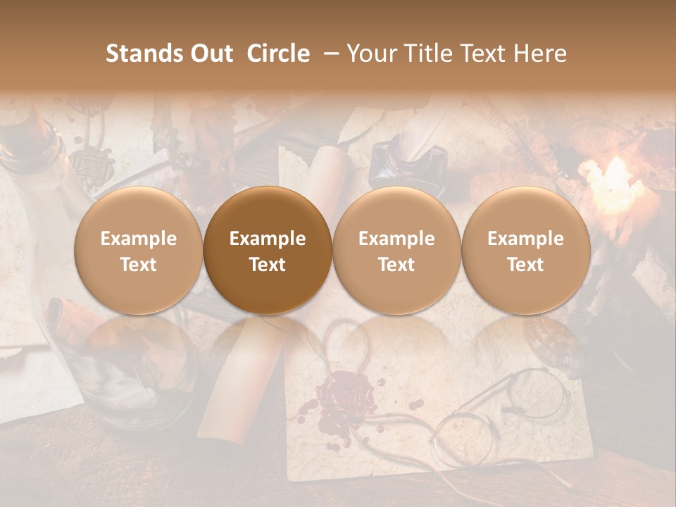 Scroll Inkwell Rubber Stamp PowerPoint Template