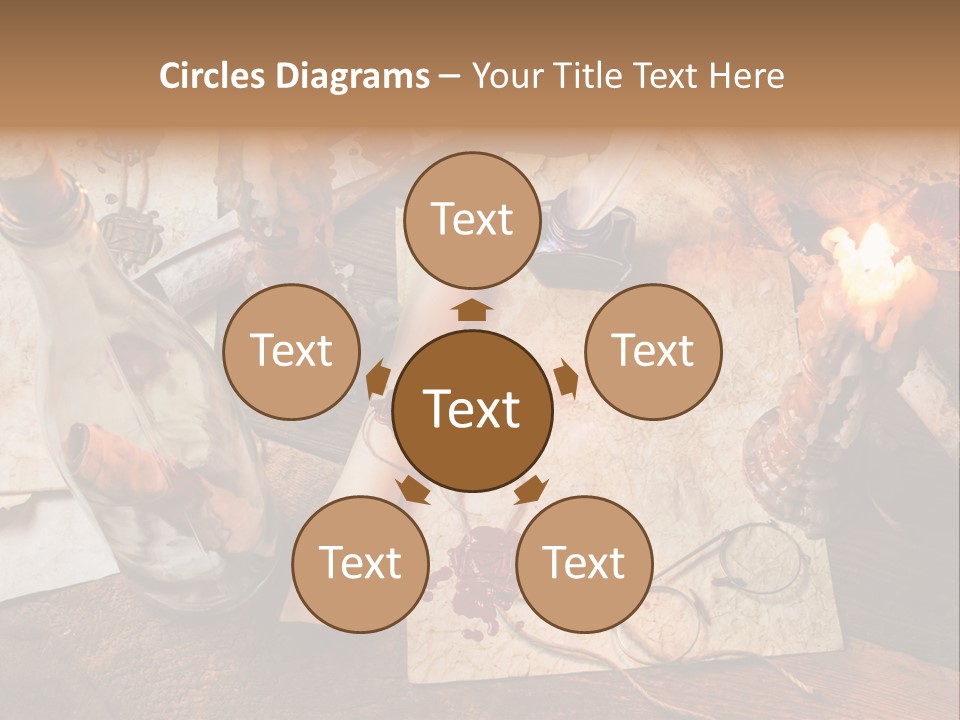 Scroll Inkwell Rubber Stamp PowerPoint Template