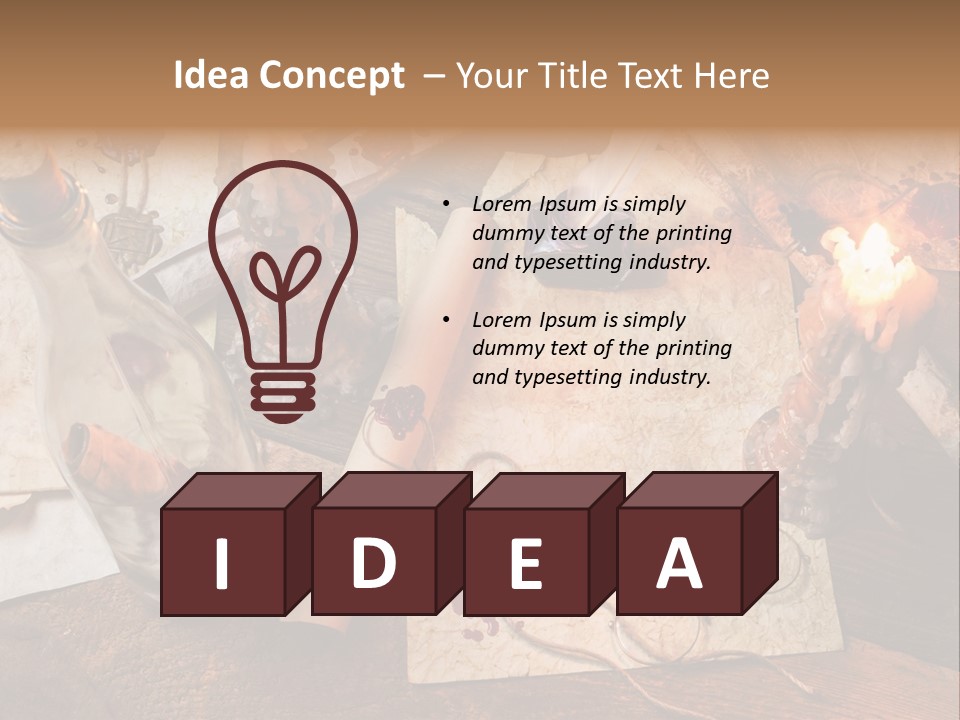 Scroll Inkwell Rubber Stamp PowerPoint Template