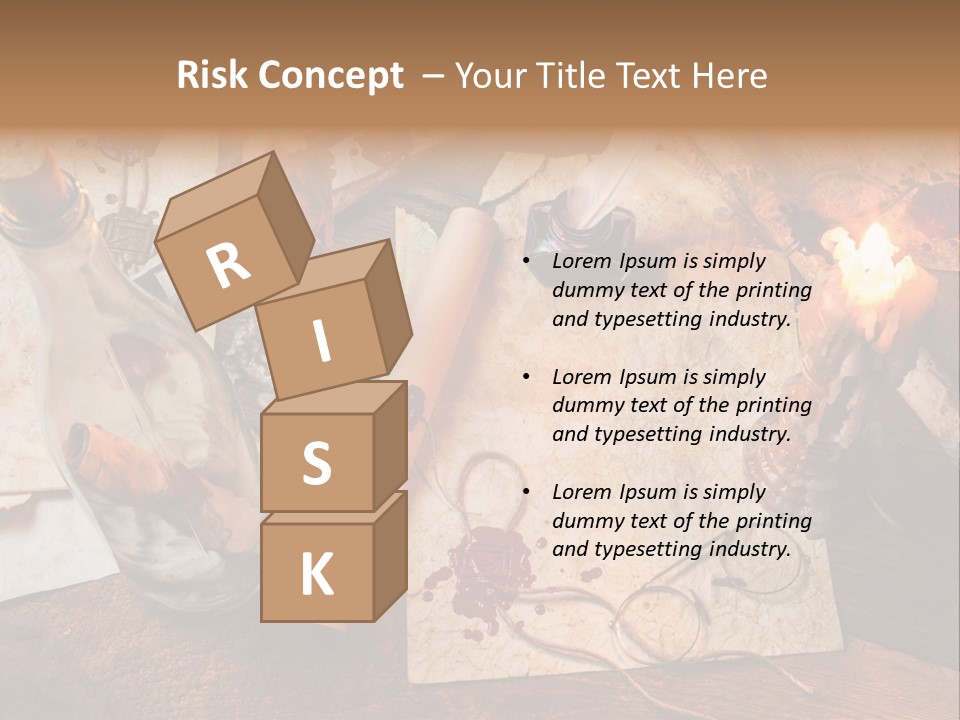 Scroll Inkwell Rubber Stamp PowerPoint Template