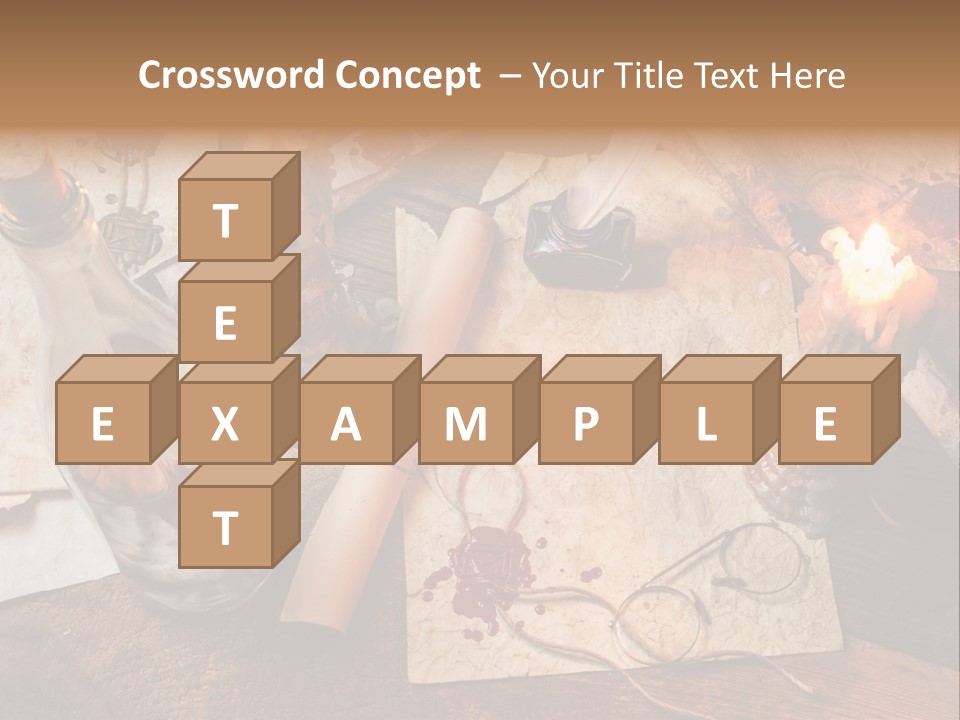 Scroll Inkwell Rubber Stamp PowerPoint Template