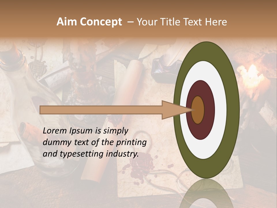 Scroll Inkwell Rubber Stamp PowerPoint Template