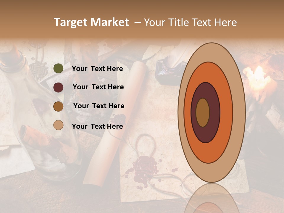 Scroll Inkwell Rubber Stamp PowerPoint Template