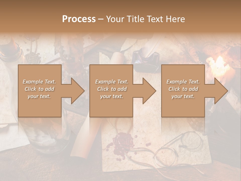 Scroll Inkwell Rubber Stamp PowerPoint Template