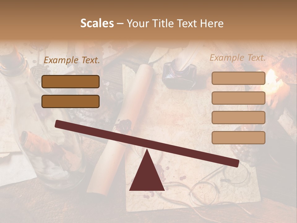 Scroll Inkwell Rubber Stamp PowerPoint Template