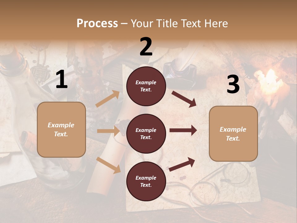 Scroll Inkwell Rubber Stamp PowerPoint Template