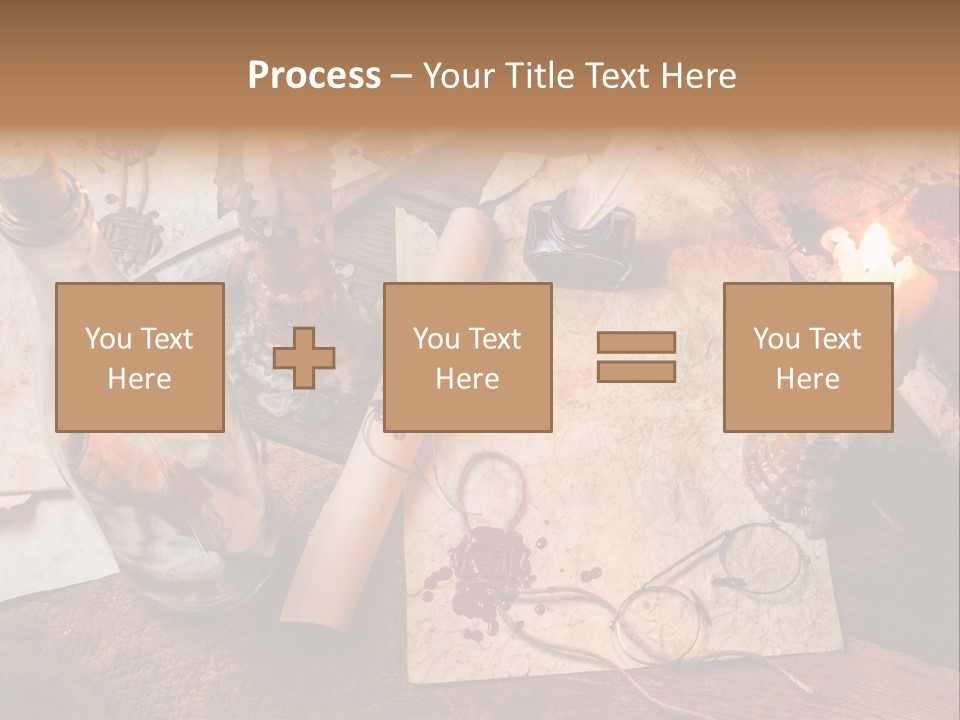 Scroll Inkwell Rubber Stamp PowerPoint Template