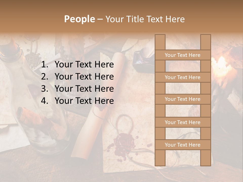 Scroll Inkwell Rubber Stamp PowerPoint Template