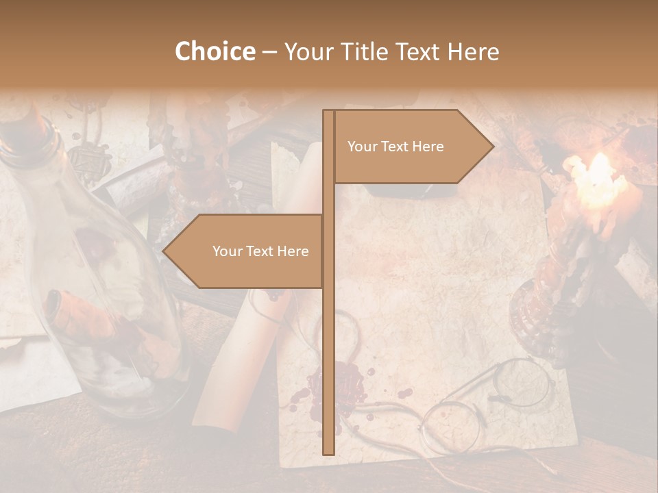 Scroll Inkwell Rubber Stamp PowerPoint Template