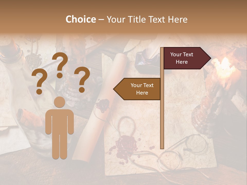 Scroll Inkwell Rubber Stamp PowerPoint Template