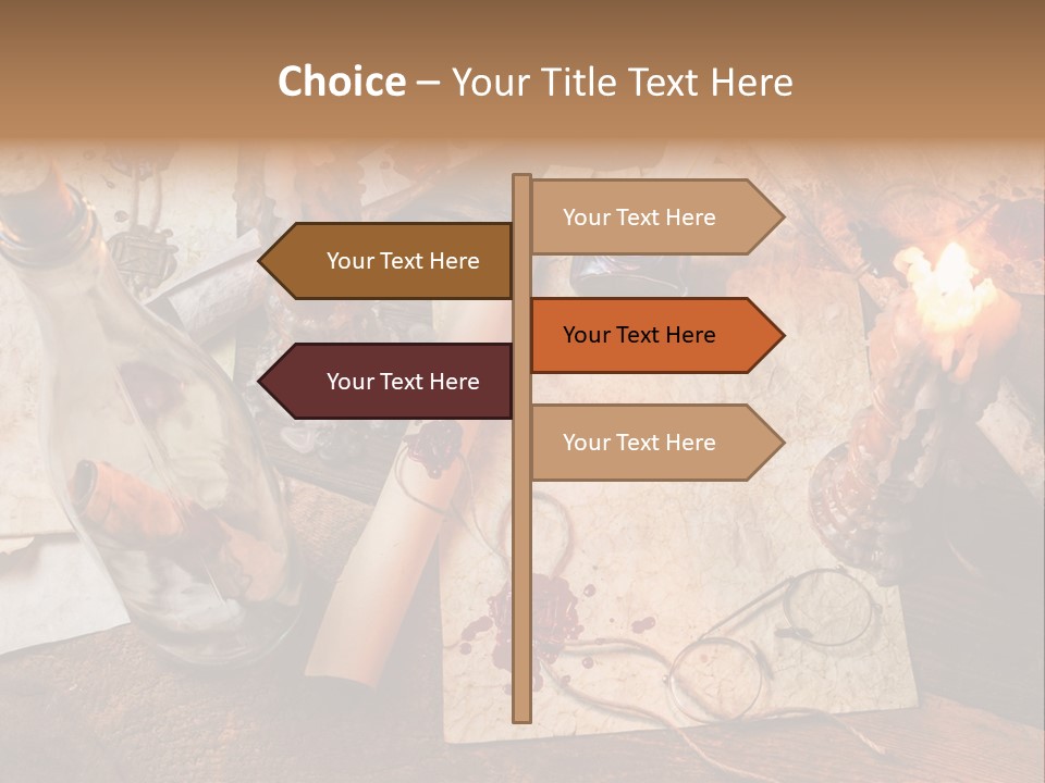 Scroll Inkwell Rubber Stamp PowerPoint Template