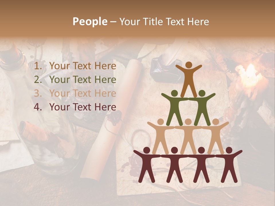 Scroll Inkwell Rubber Stamp PowerPoint Template