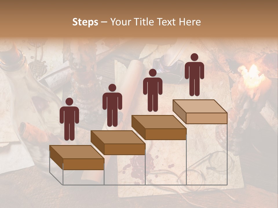 Scroll Inkwell Rubber Stamp PowerPoint Template