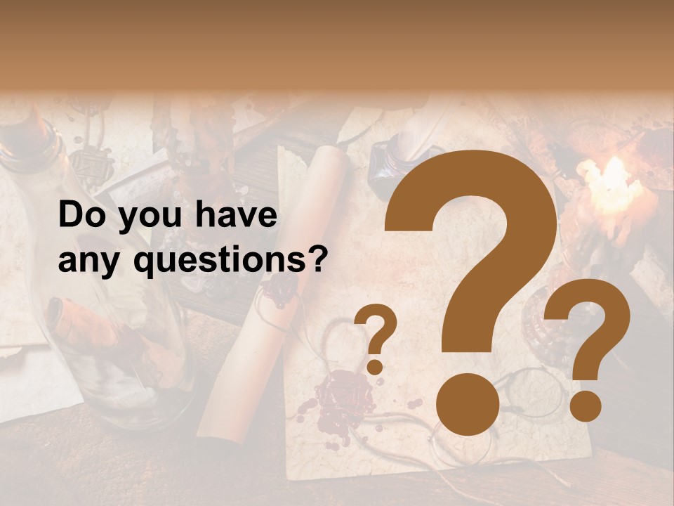 Scroll Inkwell Rubber Stamp PowerPoint Template