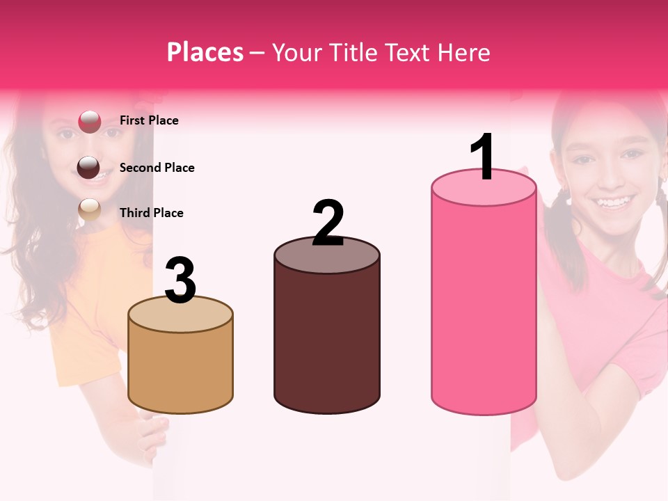Girls Showing Childhood PowerPoint Template