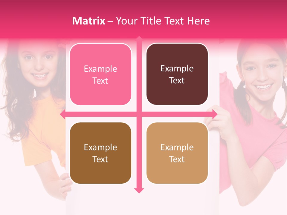 Girls Showing Childhood PowerPoint Template