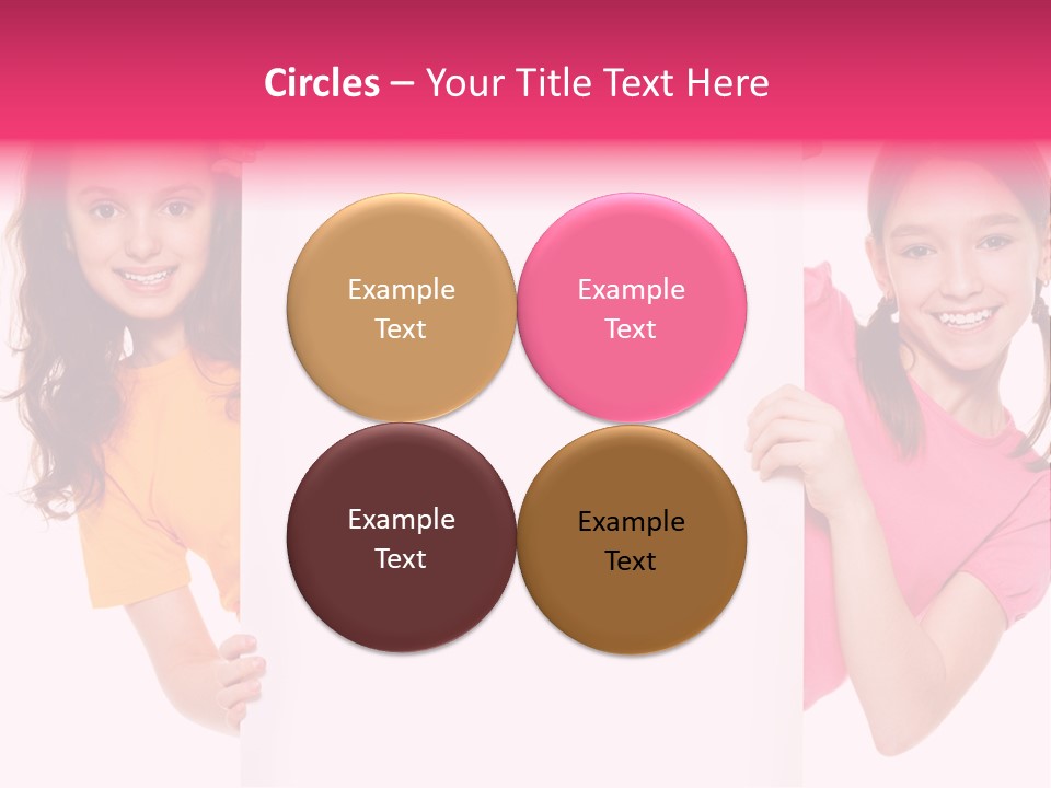 Girls Showing Childhood PowerPoint Template