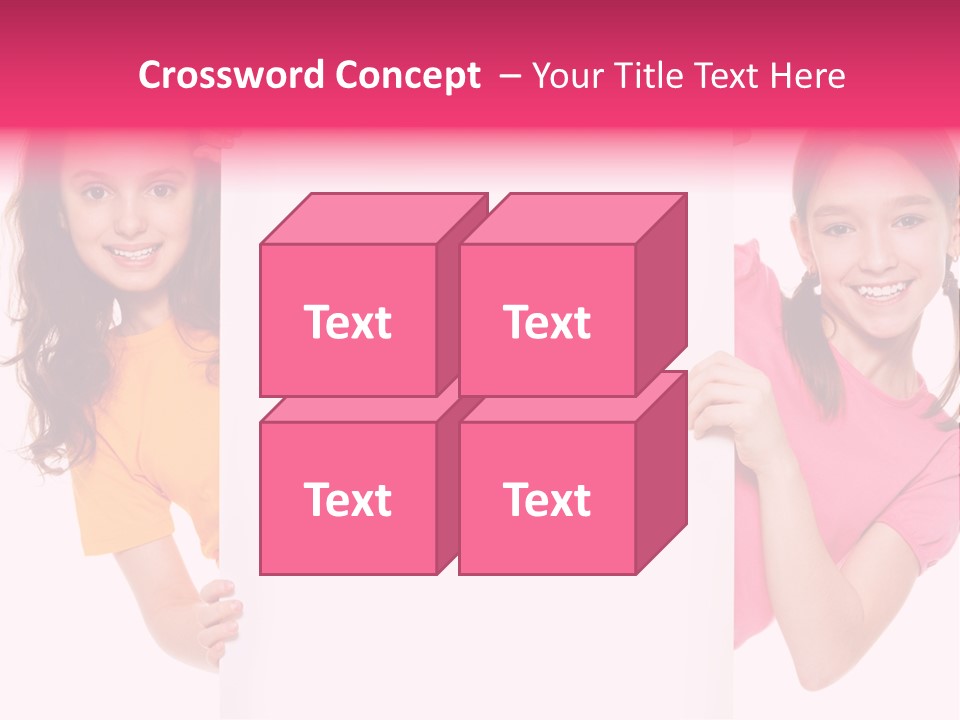 Girls Showing Childhood PowerPoint Template