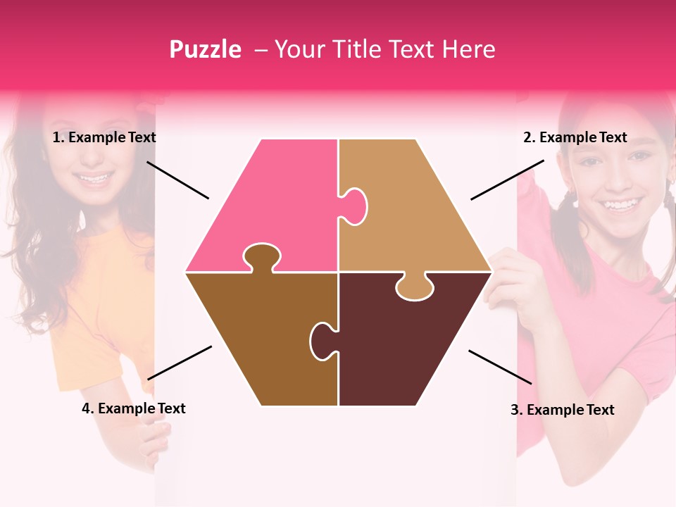 Girls Showing Childhood PowerPoint Template