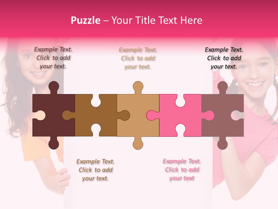 Girls Showing Childhood PowerPoint Template