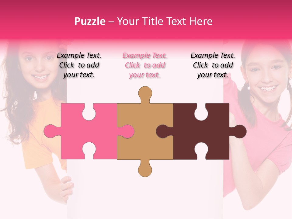 Girls Showing Childhood PowerPoint Template