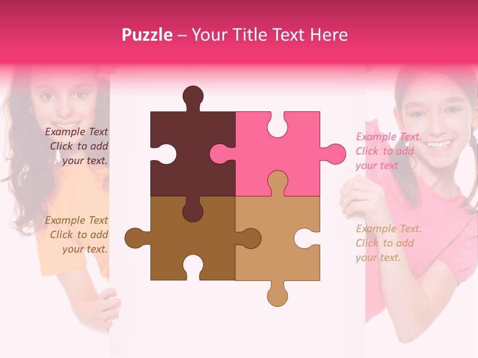 Girls Showing Childhood PowerPoint Template