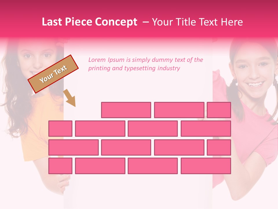 Girls Showing Childhood PowerPoint Template