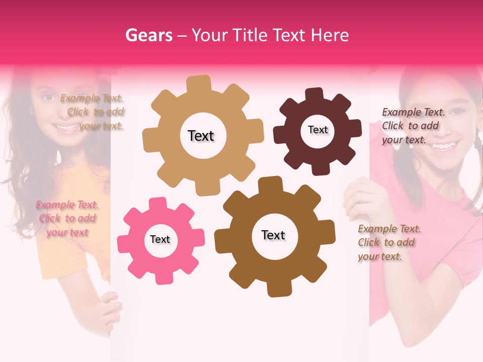 Girls Showing Childhood PowerPoint Template