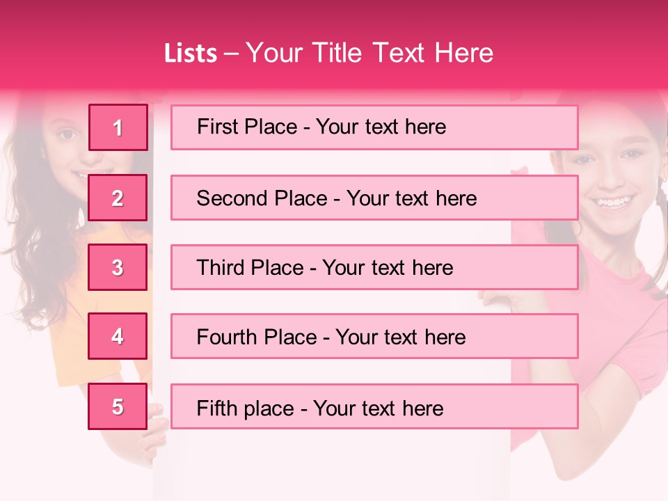 Girls Showing Childhood PowerPoint Template