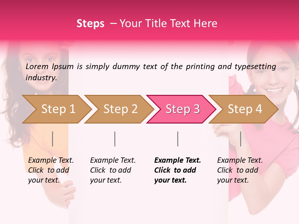 Girls Showing Childhood PowerPoint Template