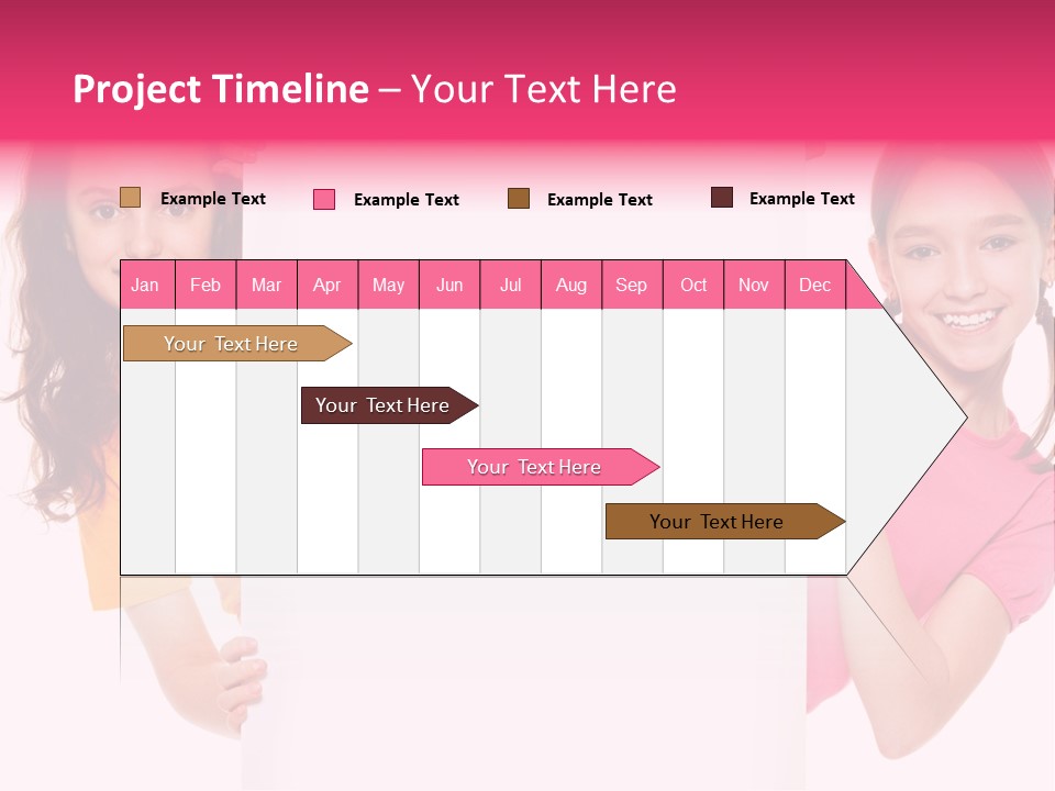 Girls Showing Childhood PowerPoint Template