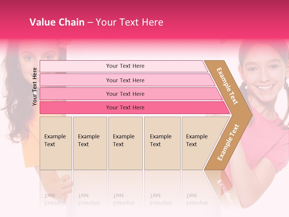 Girls Showing Childhood PowerPoint Template