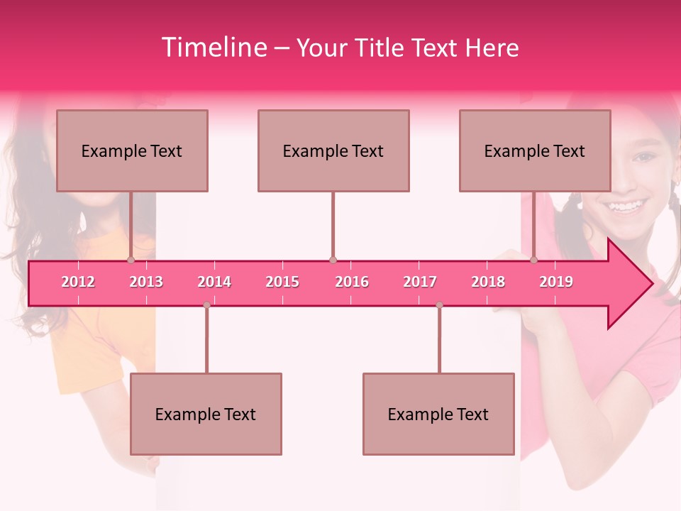 Girls Showing Childhood PowerPoint Template