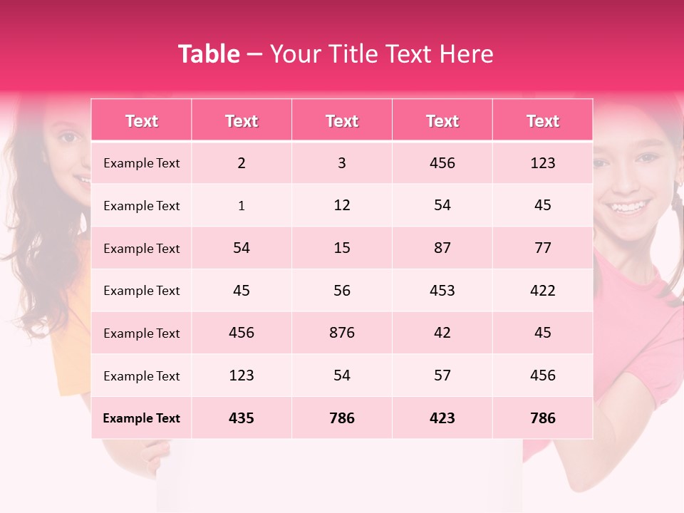 Girls Showing Childhood PowerPoint Template