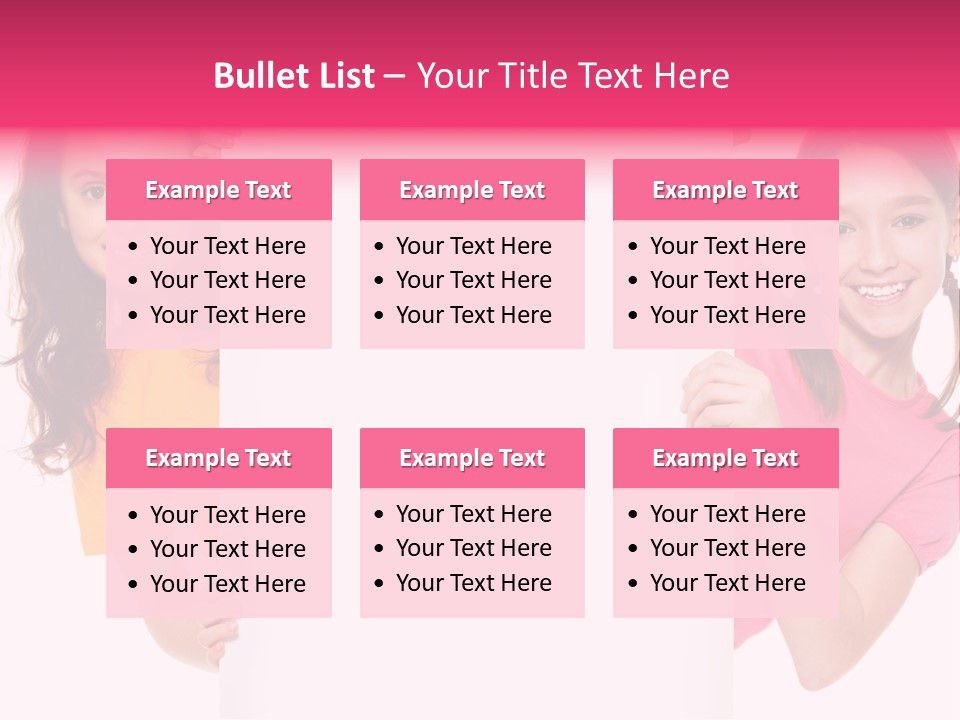 Girls Showing Childhood PowerPoint Template