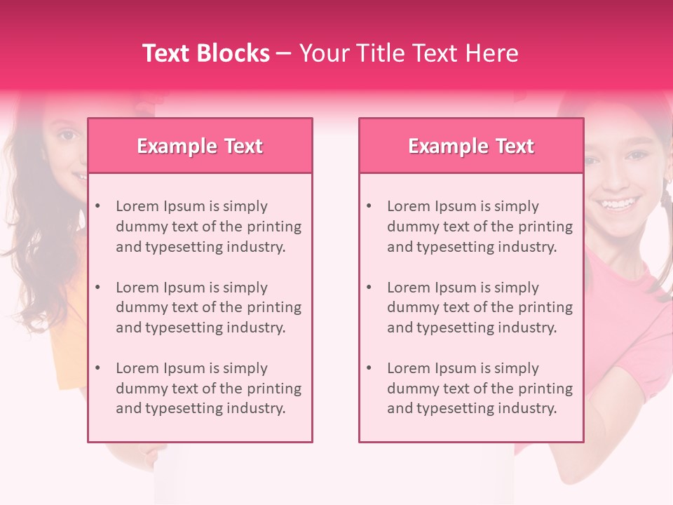 Girls Showing Childhood PowerPoint Template