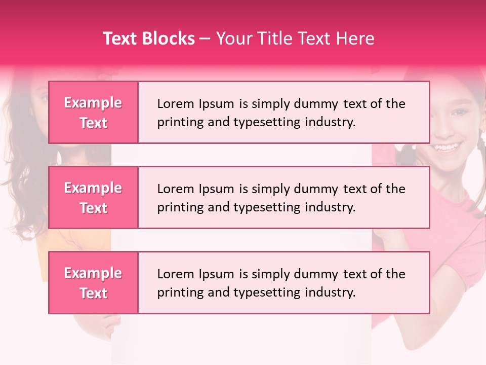 Girls Showing Childhood PowerPoint Template