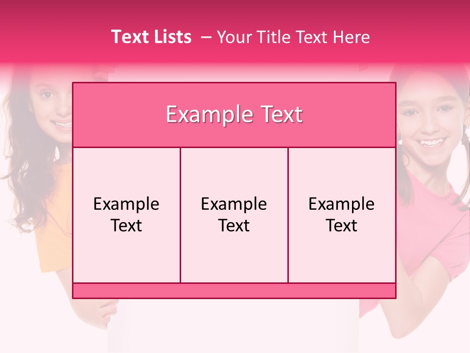 Girls Showing Childhood PowerPoint Template