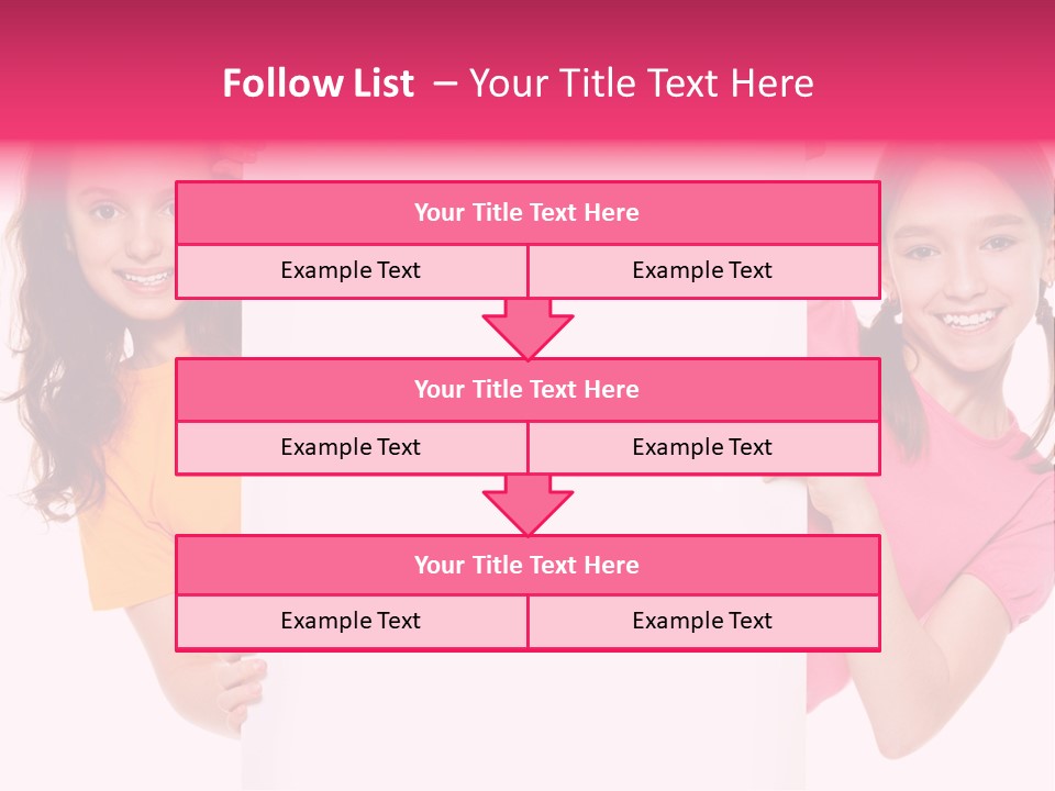 Girls Showing Childhood PowerPoint Template