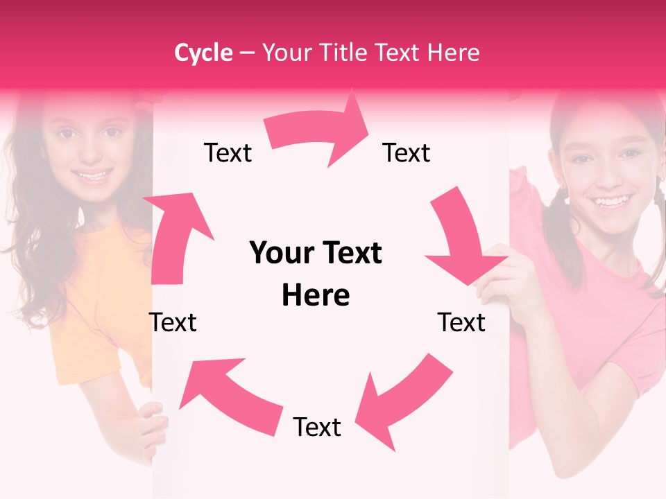 Girls Showing Childhood PowerPoint Template