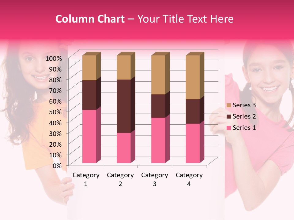 Girls Showing Childhood PowerPoint Template